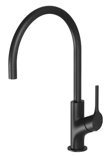 Vivid Slimline Oval Sink Mixer With 220mm Gooseneck Spout 5Star | Made From Brass In Matte Black By Phoenix