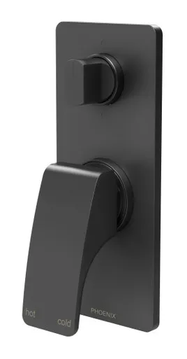 Rush Wall Bath & Shower Diverter Mixer | Made From Brass In Matte Black By Phoenix