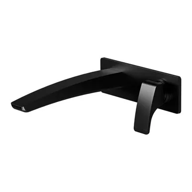 Rush Wall Bath Mixer Set With 180mm Spout | Made From Brass In Matte Black By Phoenix