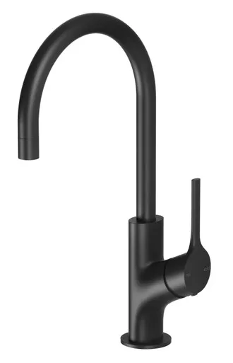 Vivid Slimline Oval Sink Mixer With 160mm Gooseneck Spout 5Star | Made From Brass In Matte Black By Phoenix
