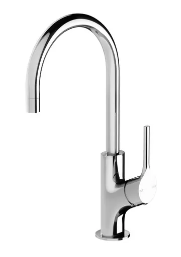 Vivid Slimline Oval Sink Mixer With 160mm Gooseneck Spout 5Star | Made From Brass In Chrome Finish By Phoenix