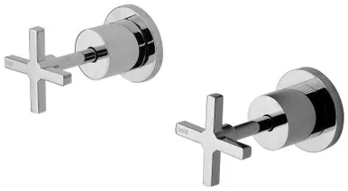 Radii Wall Top Assembly Taps (Pair) | Made From Brass In Chrome Finish By Phoenix
