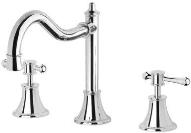 Nostalgia Lever Basin Set Shepherds Crook 5Star | Made From Brass In Chrome Finish By Phoenix