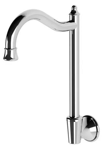 Nostalgia Wall Sink Spout/Outlet Shepherds Crook 3Star | Made From Brass In Chrome Finish By Phoenix