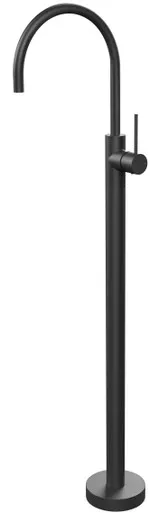 Vivid Slimline Floor Mounted Bath Mixer | Made From Brass In Matte Black By Phoenix