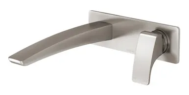 Rush Wall Basin Mixer Set With 180mm Spout 5Star | Made From Brass In Brushed Nickel By Phoenix