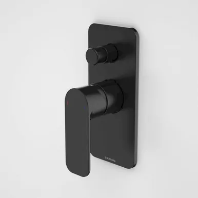 Luna Bath/Shower Mixer With Diverter | Made From Brass In Black By Caroma