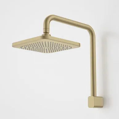 Luna Wall Overhead Shower Square 200mm Brushed 4Star | Made From Brass/Brushed Brass By Caroma