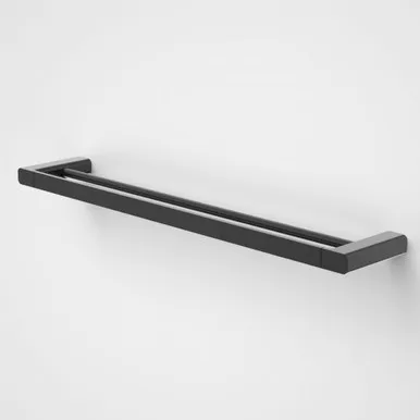 Luna Double Towel Rail 630mm | Made From Brass In Black By Caroma