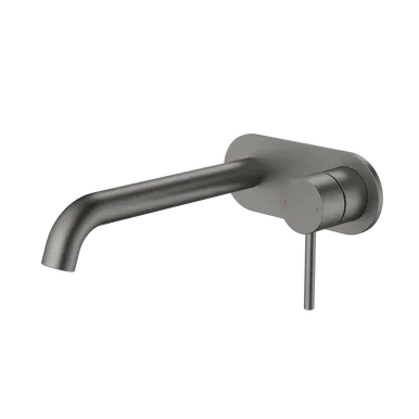 Liano II 210mm Wall Basin/Bath Mixer - Rounded Cover Plate - - Sales Kit | Made From Brass In Gunmetal By Caroma