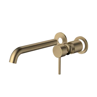 Liano II 210mm Wall Basin/Bath Trim Kit - 2 X Round Cover Plates - Brushed | Made From Brass/Brushed Brass By Caroma