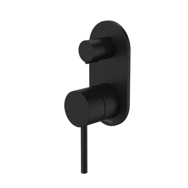 Liano II Bath/Shower Mixer With Diverter Rounded Cover Plate Matte Sales Kit | Made From Brass In Black By Caroma