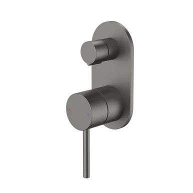 Liano II Bath/Shower Mixer With Diverter - Rounded Cover Plate - - Sales Kit | Made From Brass In Gunmetal By Caroma