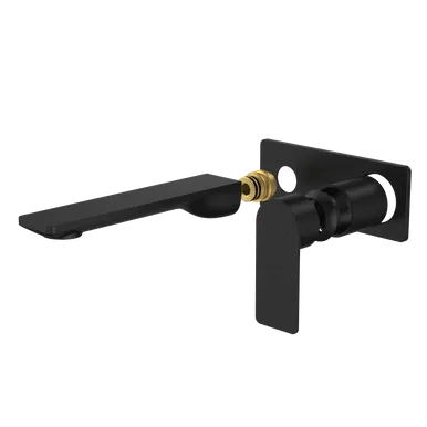 Urbane II 180mm Wall Basin/Bath Trim Kit - Rectangular Cover Plate - Matte | Made From Brass In Black By Caroma