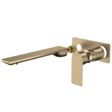Urbane II 220mm Wall Basin/Bath Trim Kit - Rectangular Cover Plate - Brushed | Made From Brass/Brushed Brass By Caroma