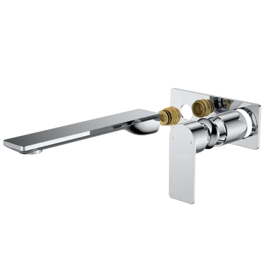 Urbane II 220mm Wall Basin/Bath Trim Kit - Rectangular Cover Plate | Made From Brass In Chrome Finish By Caroma