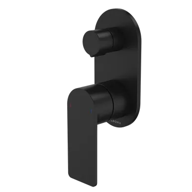 Urbane II Bath/Shower Mixer With Diverter Round Cover Plate Matte Sales Kit | Made From Brass In Black By Caroma