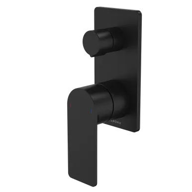 Urbane II Bath/Shower Mixer With Diverter Rectangular Cover Plate Matte Sales Kit | Made From Brass In Black By Caroma