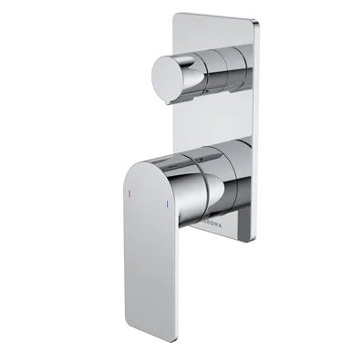 Urbane II Bath/Shower Mixer With Diverter Rectangular Cover Plate Sales Kit | Made From Brass In Chrome Finish By Caroma