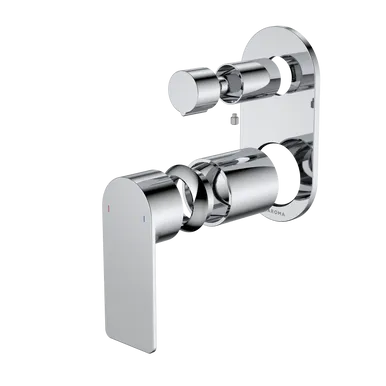 Urbane II Bath/Shower Mixer With Diverter Trim Kit - Round Cover Plate | Made From Brass In Chrome Finish By Caroma