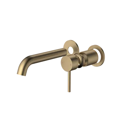 Liano II Wall Basin/Bath Trim Kit 2 X Round Cover Plates 175mm Brushed | Made From Brass/Brushed Brass By Caroma