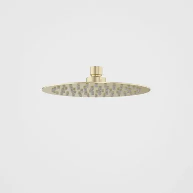 Urbane II Rain Shower Head 200mm Round Brushed 4Star | Made From Brass/Brushed Brass By Caroma