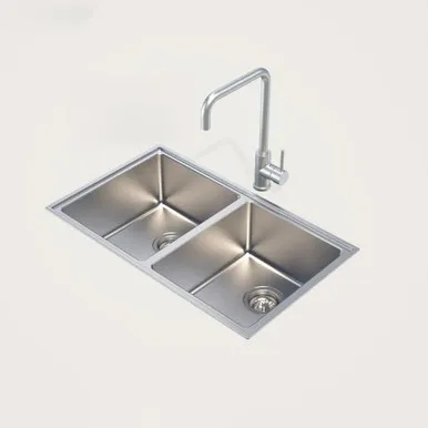 Sink Compass Over Or U/Mount Alfresco Dbl Bwl S/S | Made From Stainless Steel By Caroma