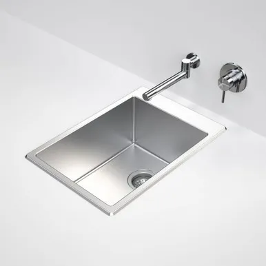 Compass 35 Litre Flushline Tub 0 Tap Hole | Made From Stainless Steel By Caroma