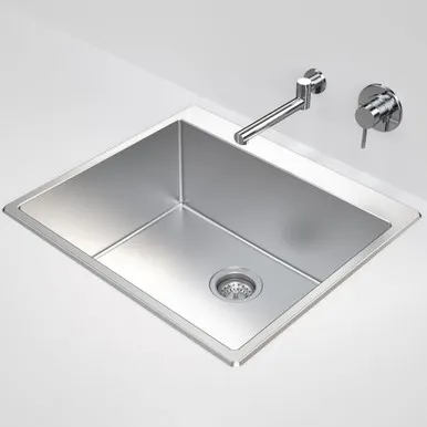 Compass Flushline Laundry Tub 70L 3 Tap Holes | Made From Stainless Steel By Caroma