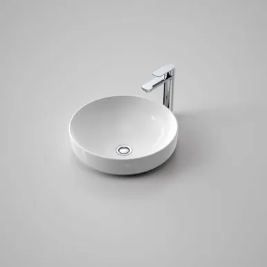 Tribute Round 405 Inset Basin With Plug & Waste Nth | Made From Clay In White By Caroma