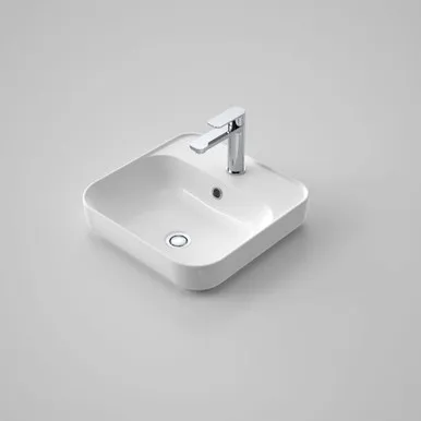 Tribute Square 420 Inset Basin 1 Tap Hole Of | Made From Vitreous China In White By Caroma