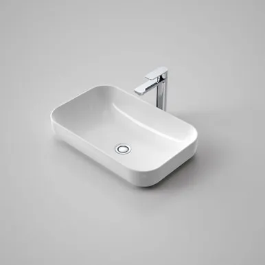 Tribute Rectangle 530 Inset Basin With Plug & Waste Nth | Made From Clay In White By Caroma