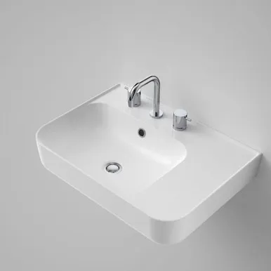 Tribute Rectangle 600 Right Hand Shelf Wall Basin 3 Tap Hole Of | Made From Vitreous China In White By Caroma