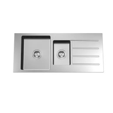 Evolution Care 1.5 End Left Hand Bowl Overmount 1 Tap Hole | Made From Stainless Steel By Caroma