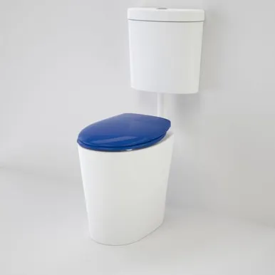 Care 610 Cleanflush Connector P Trap Suite With Caravelle Double Flap In White/Sorrento Blue By Caroma