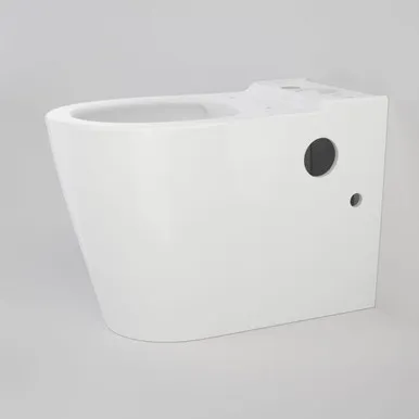 Care 660 Cleanflush Wall Faced Close Coupled Easy Height Bottom Inlet Pan With Armrest Holes In White By Caroma