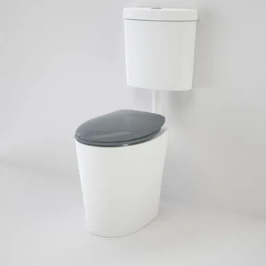 Care 610 Cleanflush Connector P Trap Suite With Caravelle Double Flap Seat Anthracite Grey In White By Caroma