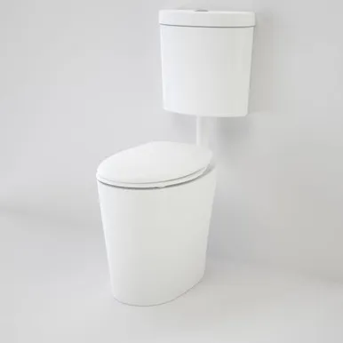 Care 610 Cleanflush Connector P Trap Suite With Caravelle Double Flap Seat In White By Caroma