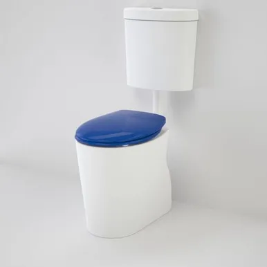 Care 610 Cleanflush Connector S Trap Suite With Caravelle Double Flap In White/Sorrento Blue By Caroma