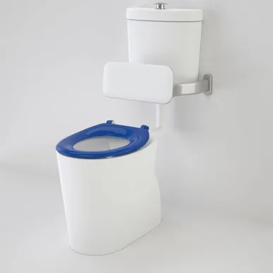 Care 610 Cleanflush® Connector Easy Height Snv Suite With Backrest & Caravelle Single Flap 4Star In White/Sorrento Blue By Caroma