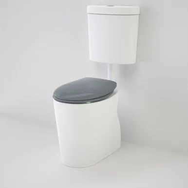 Care 610 Cleanflush Connector S Trap Suite With Caravelle Double Flap Seat Anthracite Grey In White By Caroma
