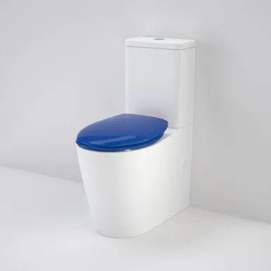 Care 660 Ambulant Cleanflush Easy Height Bottom Inlet Suite With Double Flap In White/Sorrento Blue By Caroma