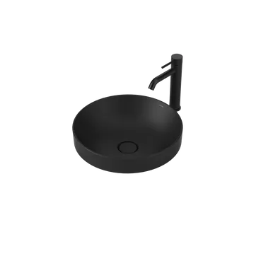 Liano II 400mm Round Inset Basin In Matte Black By Caroma