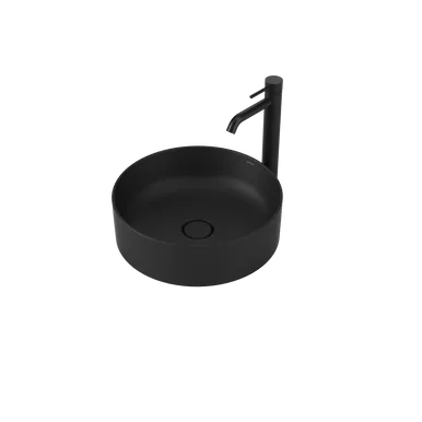 Liano II 400mm Round Above Counter Basin In Matte Black By Caroma