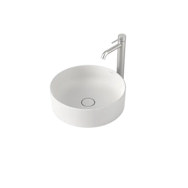 Liano II 400mm Round Above Counter Basin In Matte White By Caroma