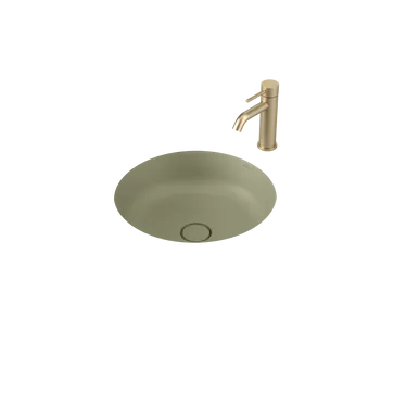 Liano II 440mm Round Under/Over Counter Basin Matte (Special Order) In Green By Caroma