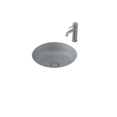 Liano II 440mm Round Under/Over Counter Basin Matte (Special Order) In Grey By Caroma
