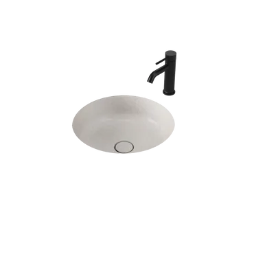 Liano II 440mm Round Under/Over Counter Basin Matte Speckled (Special Order) In Matte White By Caroma