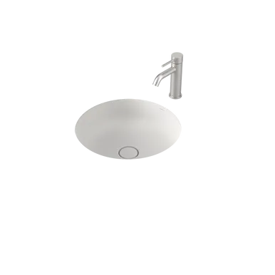 Liano II 440mm Round Under/Over Counter Basin In Matte White By Caroma