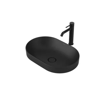 Liano II 530mm Pill Inset Basin In Matte Black By Caroma
